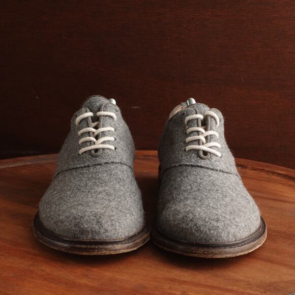 Band of Outsiders Oxfords Womens SZ EU 39 US 8.5-9 Gray Felted Wool Shoes Italy - Picture 3 of 14